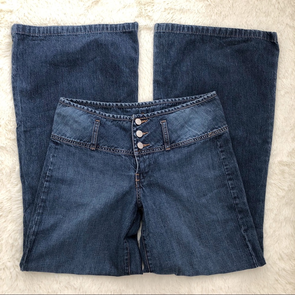 London Jean (VS) wide leg wide waistband jeans 8